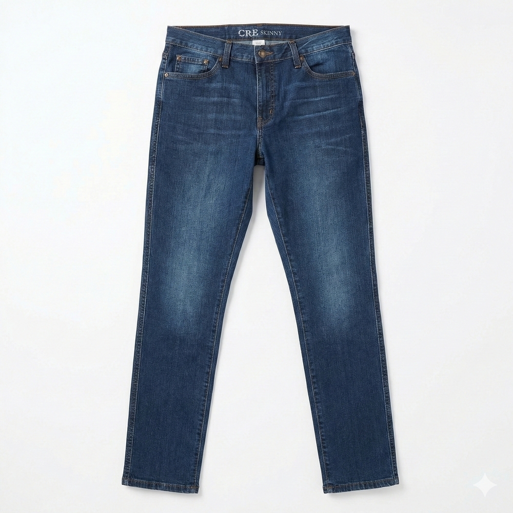 CRE Denim Mens Slim Fit Jeans Deep Blue